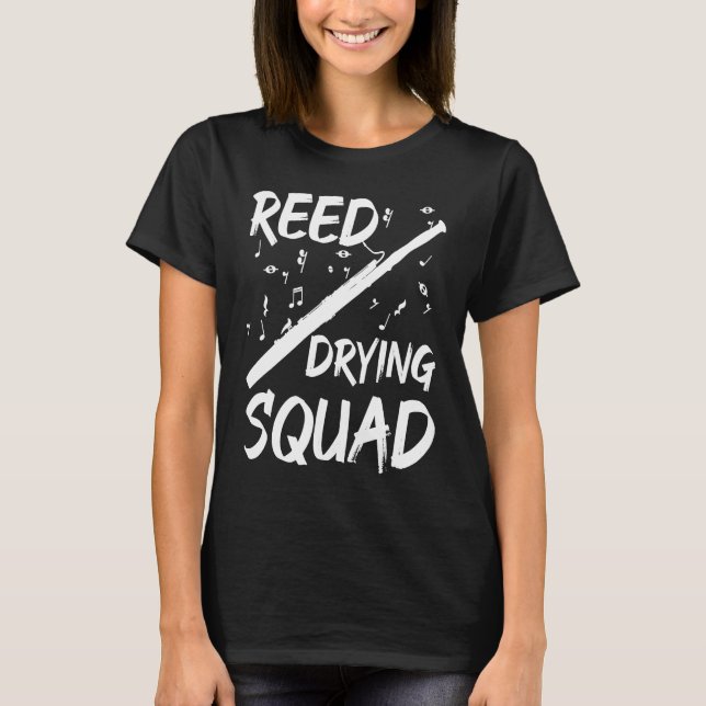 Camiseta Esquadrão de Secagem de Palhetas de Fagote (Frente)
