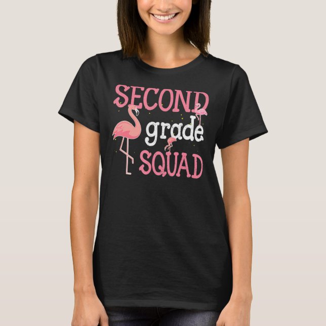 Camiseta Esquadrão De Segundo Grau Flamingo De Volta À Esco (Frente)
