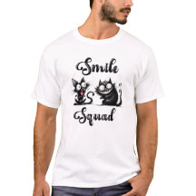 Esquadrão de Sorriso com Design de Gatos Engraçado