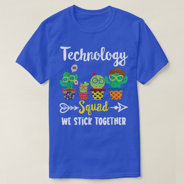 Camiseta Esquadrão de Tecnologia, Engraçado Cactus Team Tec (Frente do Design)