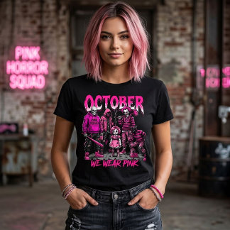 Camiseta Esquadrão de Terror Rosa Conscientização sobre Cân