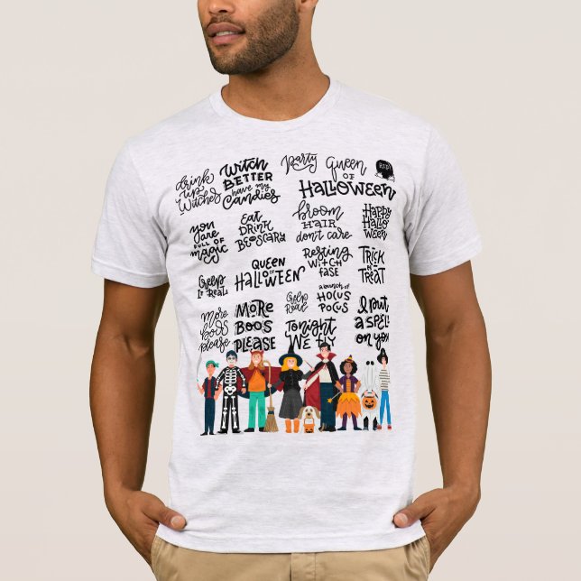 Camiseta Esquadrão de Trick ou Treat do Halloween - Linha d (Frente)