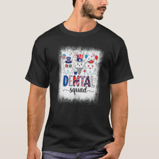 Camiseta Esquadrão Dental Clareado Patriótico Americano 4 D