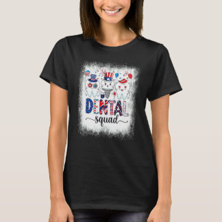 Camiseta Esquadrão Dental Clareado Patriótico Americano 4 D