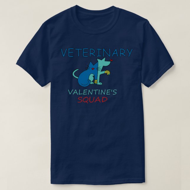Camiseta Esquadrão Dia de os namorados Veterinário (Frente do Design)