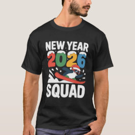 Camiseta Esquadrão do Ano Novo 2026 Pinguim de Neve de Inve