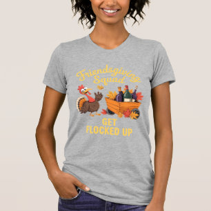 Camiseta Esquadrão do Friendsgiving Fica Empoleirado Camise