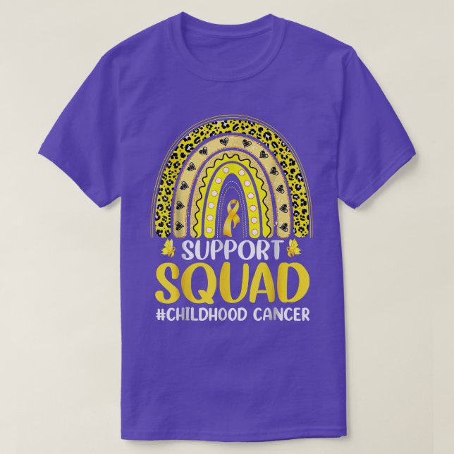 Camiseta Esquadrão Dourado de Suporte à Consciência do Canc (Frente do Design)