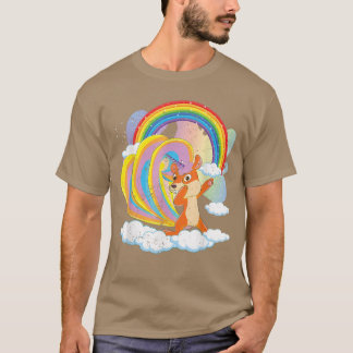 Camiseta Esquadrão Fairytalle Squirrelcorn Rainbow Cute Ani