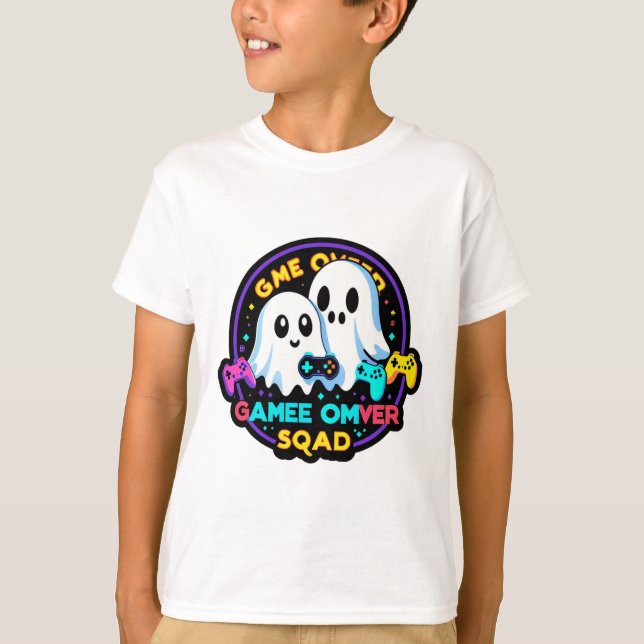 Camiseta Esquadrão Gamer Fantasma - Teto do Halloween de Ar (Frente)