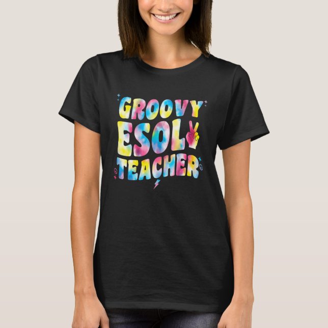 Camiseta Esquadrão Groovy de Professor de Esol Professor de (Frente)