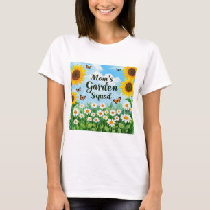 Camiseta Esquadrão mãe Girassóis Dourados do Sol Borboletas