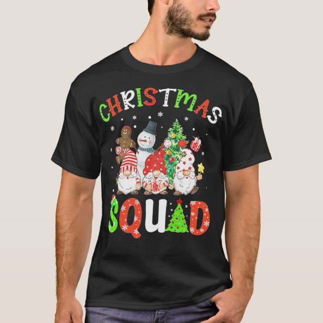 Camiseta Esquadrão Natal Elf Engraçado Árvore Xmas Tree Sno (Frente)