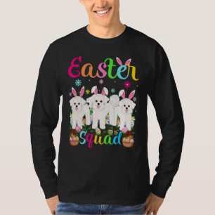 Camiseta Esquadrão páscoa Bunny Ear Bichon Frise Dog Happy