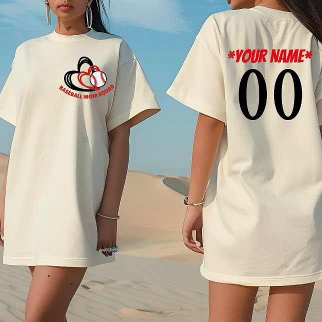 Camiseta Esquadrão Personalizado de Equipe da Mãe de Baseba (Baseball Mom Shirt)