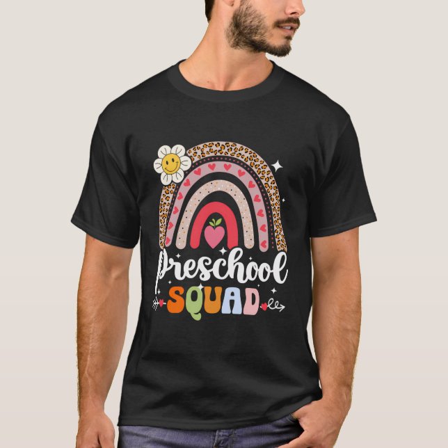 Camiseta Esquadrão Pré-Escolar Bem-Vindo De Volta À Escola  (Frente)