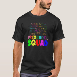 Camiseta Esquadrão Pré-Escolar De Volta à Escola Com Alfabe