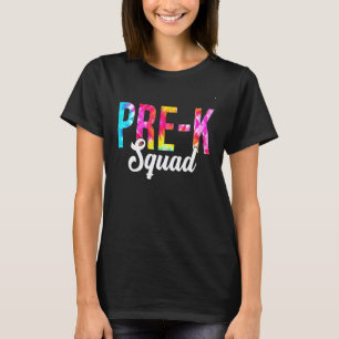 Camiseta Esquadrão Pré K Tie Dye Professor Aluno 100 Dias D