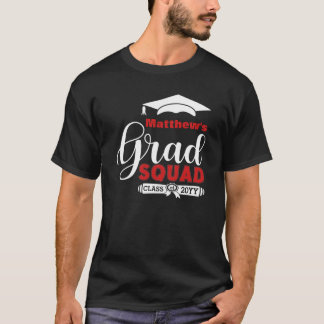 Camiseta Esquadrão Preto de Graduação de Texto Branco e Ver