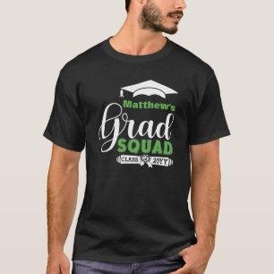 Camiseta Esquadrão Preto de Graduação Masculina de Texto
