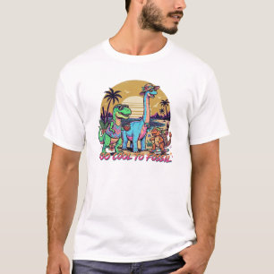 Camiseta Esquadrão Retro de Verão Pré-Histórico Pôr do Sol 