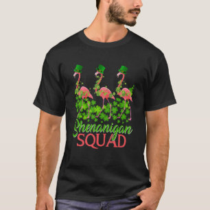 Camiseta Esquadrão Shenanigan Flamingo Chapéu Leprechaun St