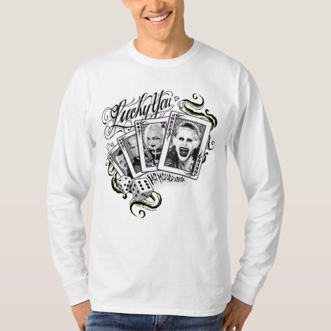 Camiseta Esquadrão Suicida | Cartões "Sortudos" (Frente)