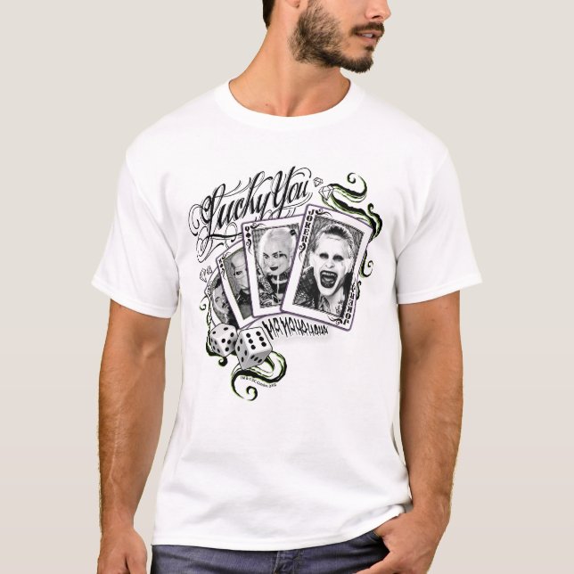 Camiseta Esquadrão Suicida | Cartões "Sortudos" (Frente)