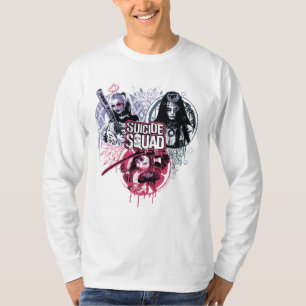 Camiseta Esquadrão Suicida   Crachás de Grafite de Garota