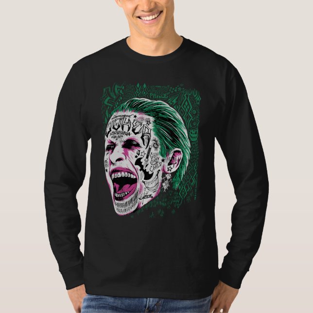 Camiseta Esquadrão Suicida | Desenho Da Cabeça De Joker Rid (Frente)