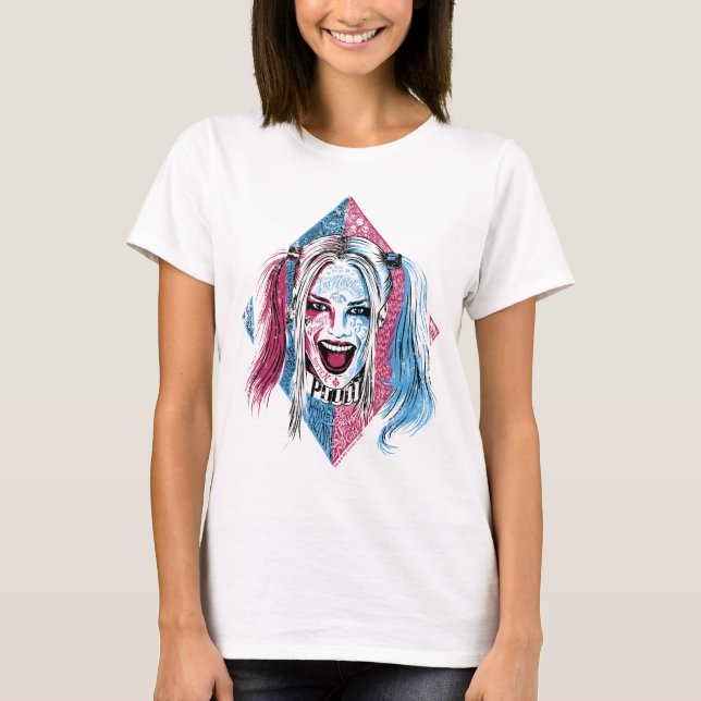Camiseta Esquadrão Suicida | Harley Laugh (Frente)