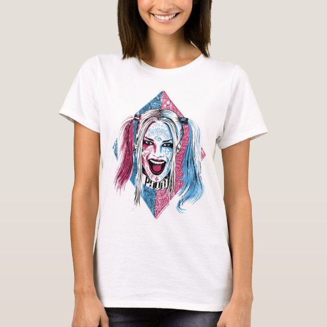 Camiseta Esquadrão Suicida | Harley Laugh (Frente)
