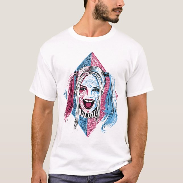 Camiseta Esquadrão Suicida | Harley Laugh (Frente)