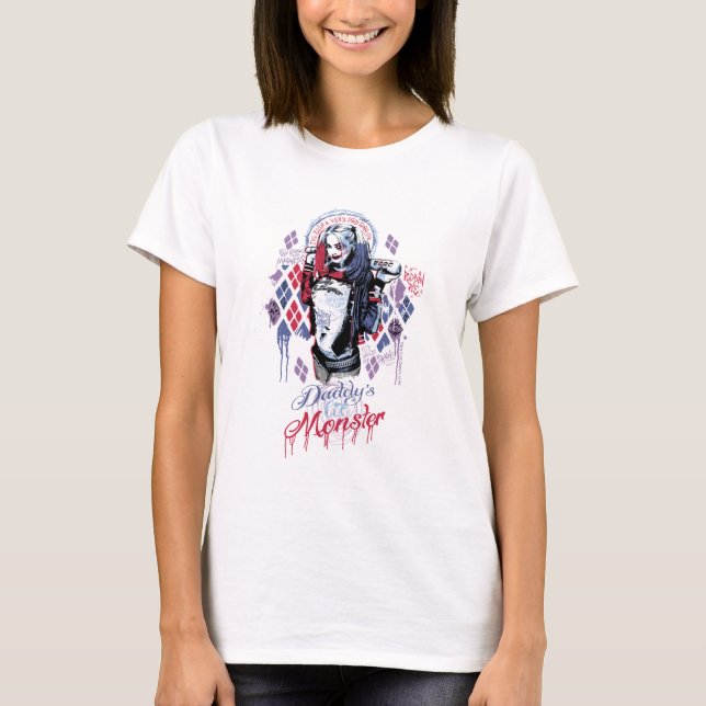 Camiseta Esquadrão Suicida | Harley Quinn Grafite Incluso (Frente)