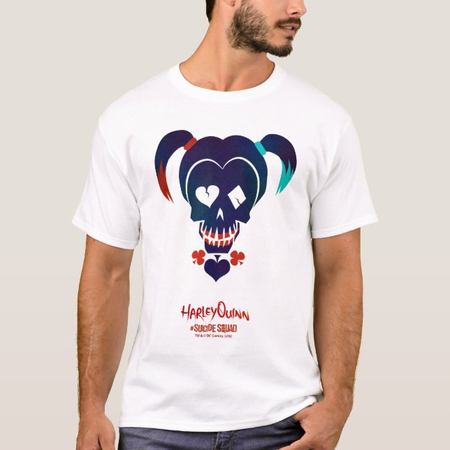 Camiseta Esquadrão Suicida | Ícone da cabeça de Harley Quin (Frente)