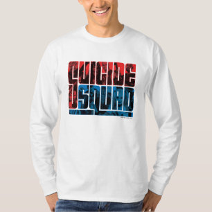 Camiseta Esquadrão Suicida   Logotipo vermelho e azul