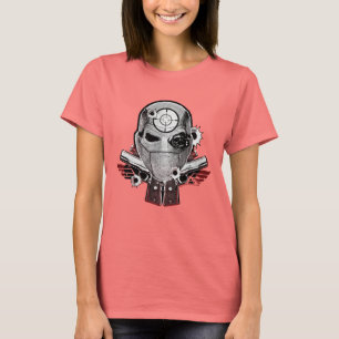 Camiseta Esquadrão Suicida Máscara de tiro morto e arma