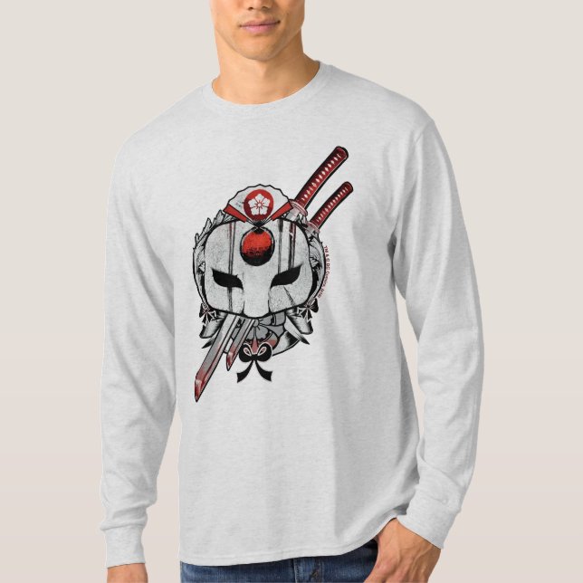 Camiseta Esquadrão Suicida | Mascaramento Katana e Espadas  (Frente)