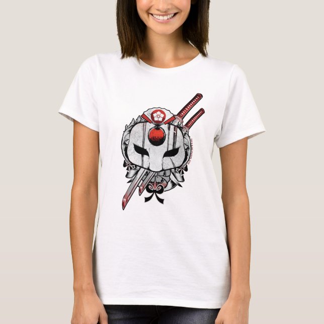 Camiseta Esquadrão Suicida | Mascaramento Katana e Espadas  (Frente)
