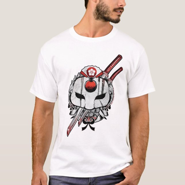 Camiseta Esquadrão Suicida | Mascaramento Katana e Espadas  (Frente)
