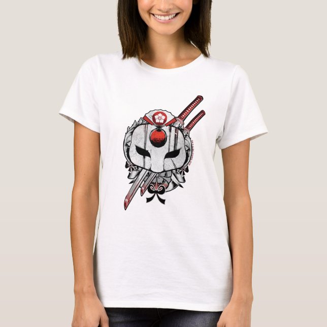 Camiseta Esquadrão Suicida | Mascaramento Katana e Espadas  (Frente)