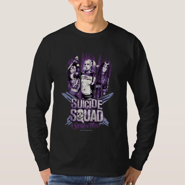 Camiseta Esquadrão Suicida | Raparigas "Em Quadrado Confiam (Frente)