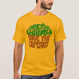 Camiseta Esqueça as crianças - verde+Chocolate