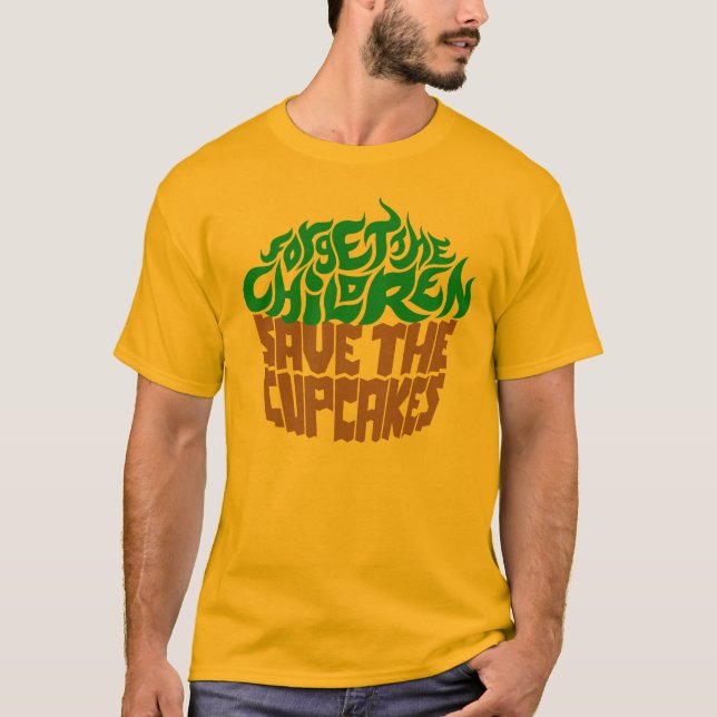 Camiseta Esqueça as crianças - verde+Chocolate (Frente)
