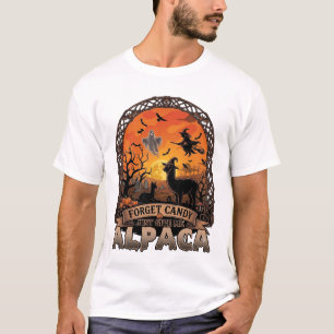 Camiseta Esqueça o Doce Apenas Me Dê Alpaca Fantasma de Hal