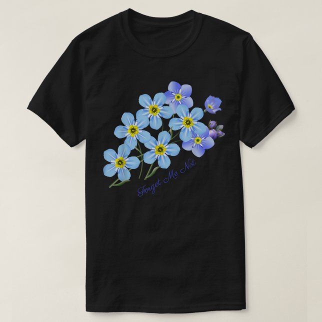 Camiseta EsqueçaMeNão Flor Botânica  (Frente do Design)