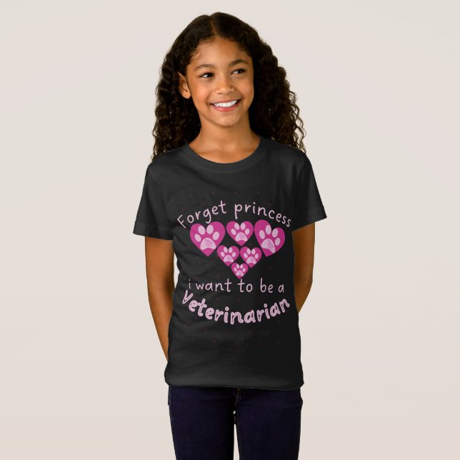 Camiseta Esquece A Princesa Que Quero Ser Veterinária (Frente Completa)