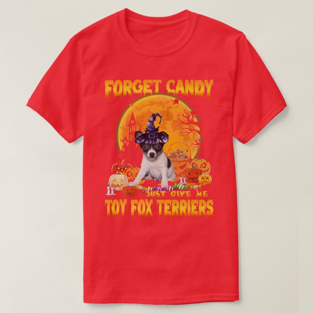 Camiseta Esquece, Candy, Dá-Me Um Toy Fox Terriers Pumpkin (Frente do Design)