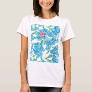 Camiseta Esquece-me de um padrão floral intransigente