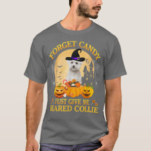 Camiseta Esquece O Candy Dá-Me Bichon Frise Pumpkin Hal